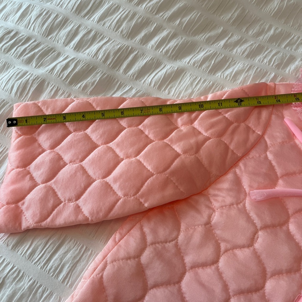 VINTAGE Hamilton Lingerie Pink Quilted Housecoat Robe Made Canada Retro 60's - Picture 14 of 15